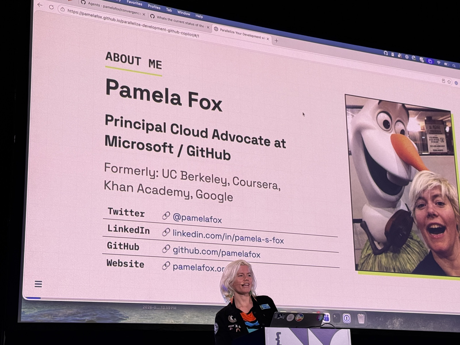 Slide About me của Pamela Fox