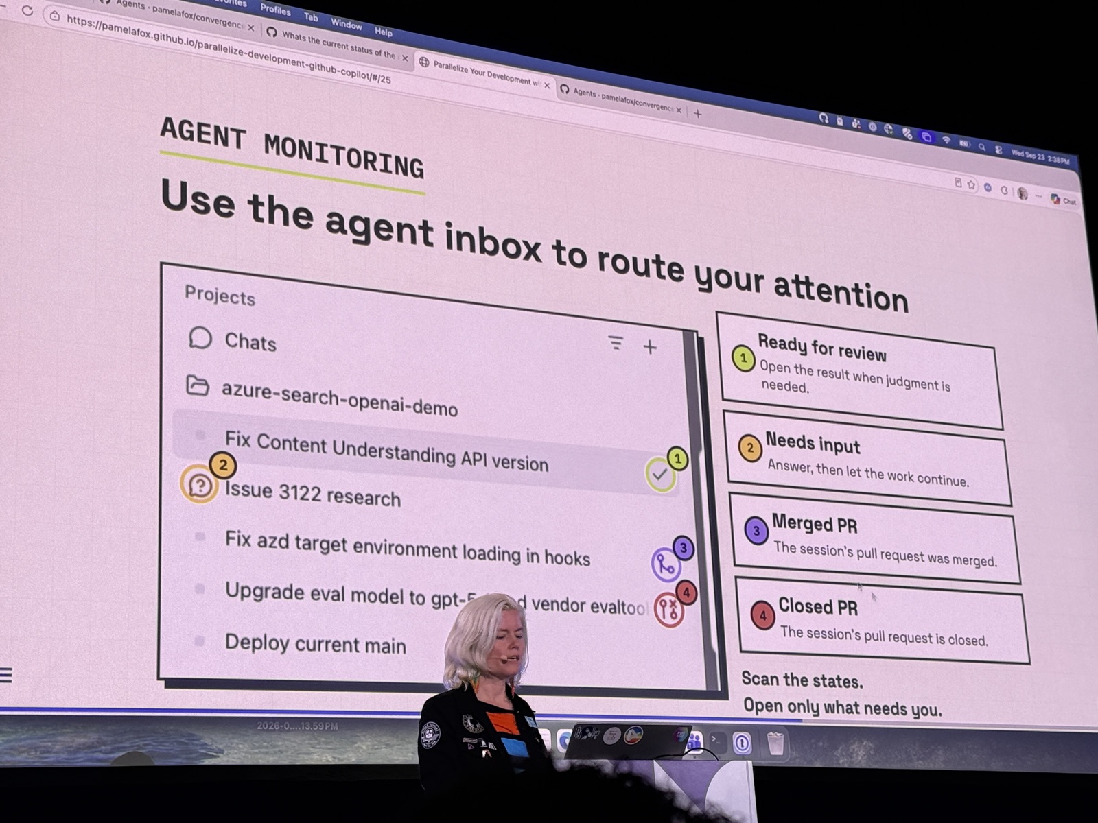 Slide Use the agent inbox to route your attention