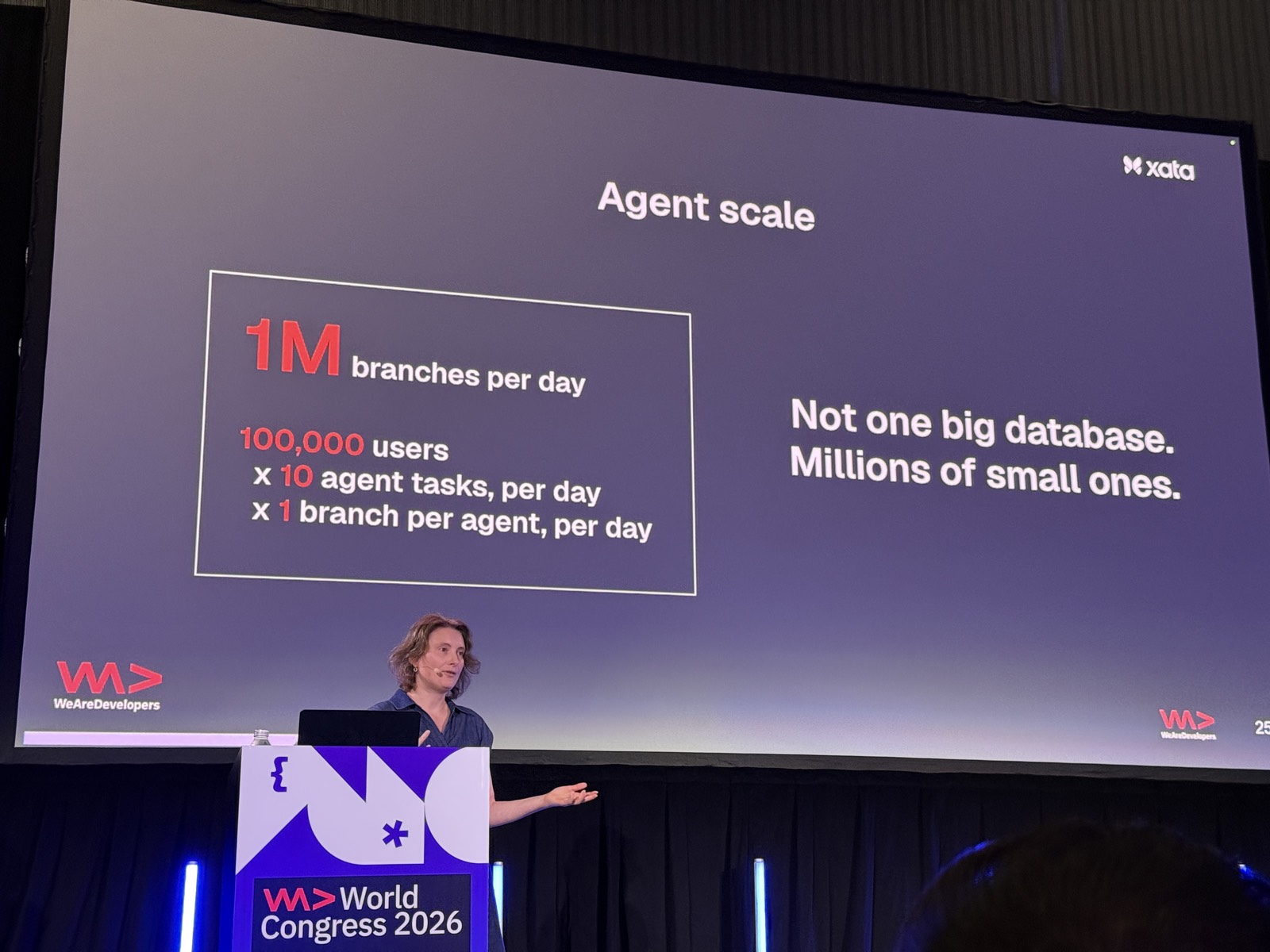 Slide Agent scale: 1M branches per day; Not one big database. Millions of small ones.