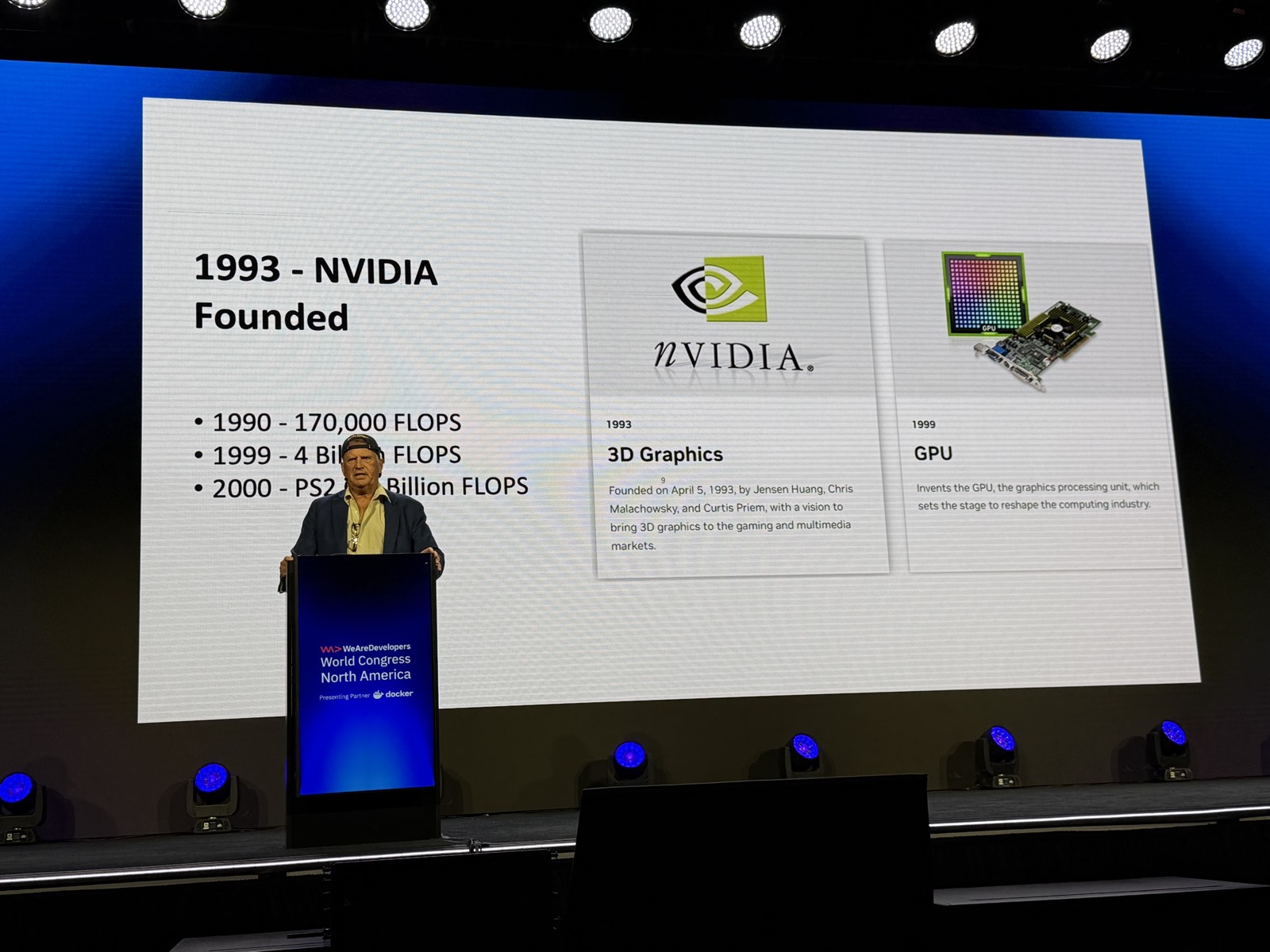 Slide 1993 NVIDIA Founded với số FLOPS qua các năm