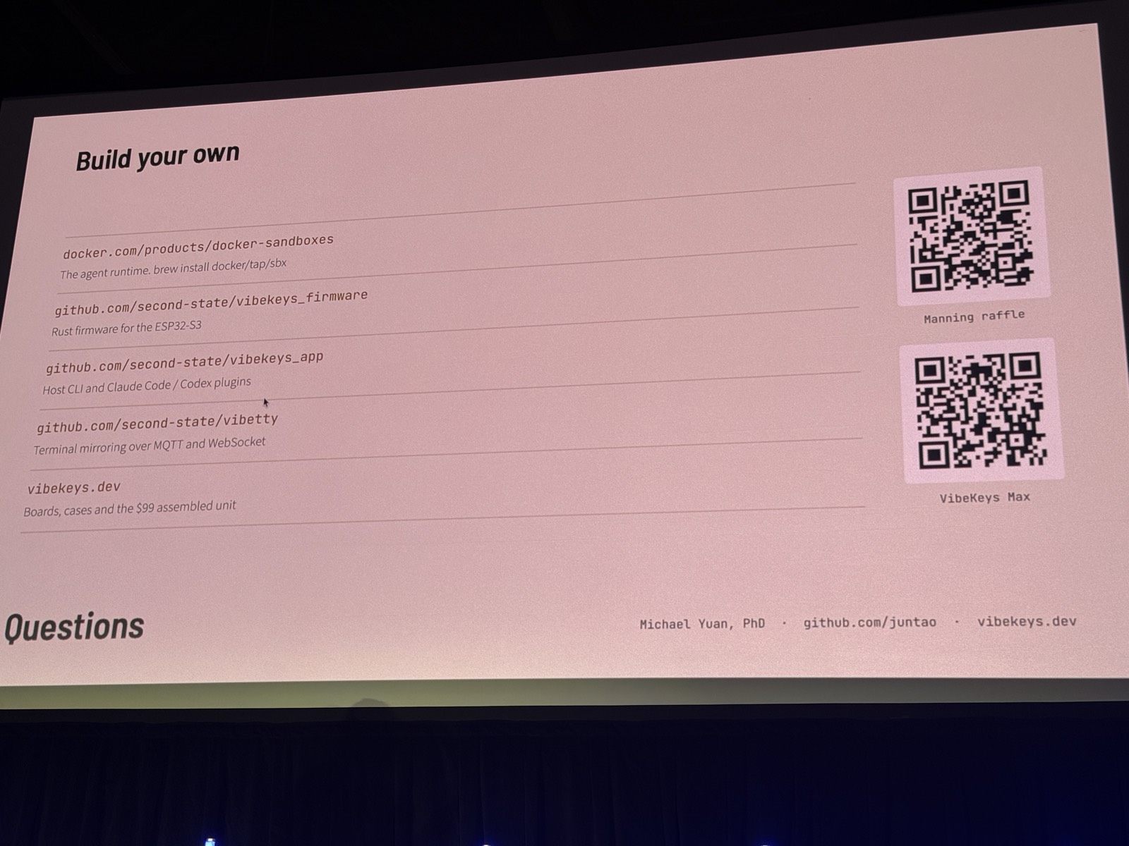 Slide Build your own với danh sách repo và QR code