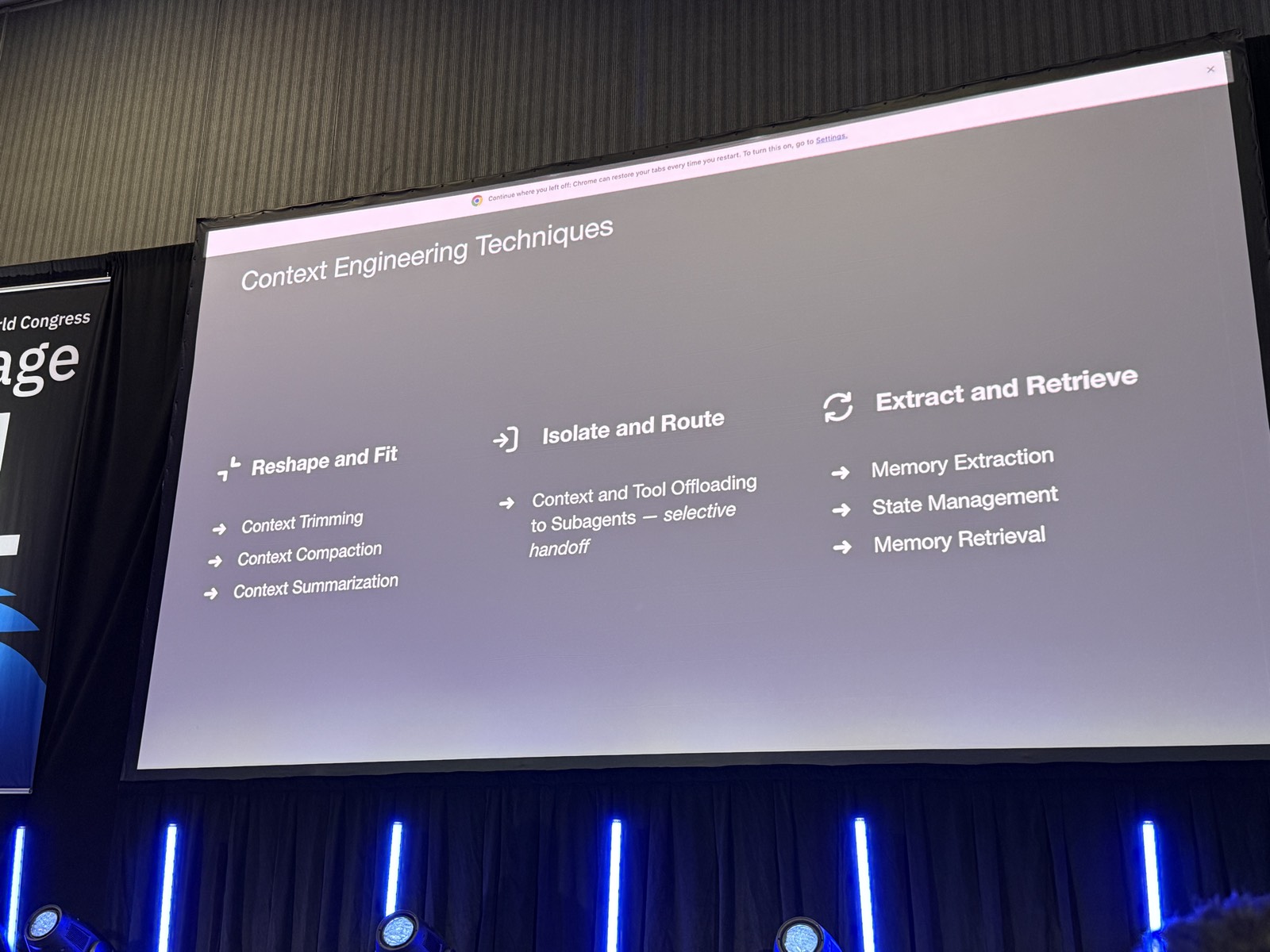 Slide Context Engineering Techniques với ba cột