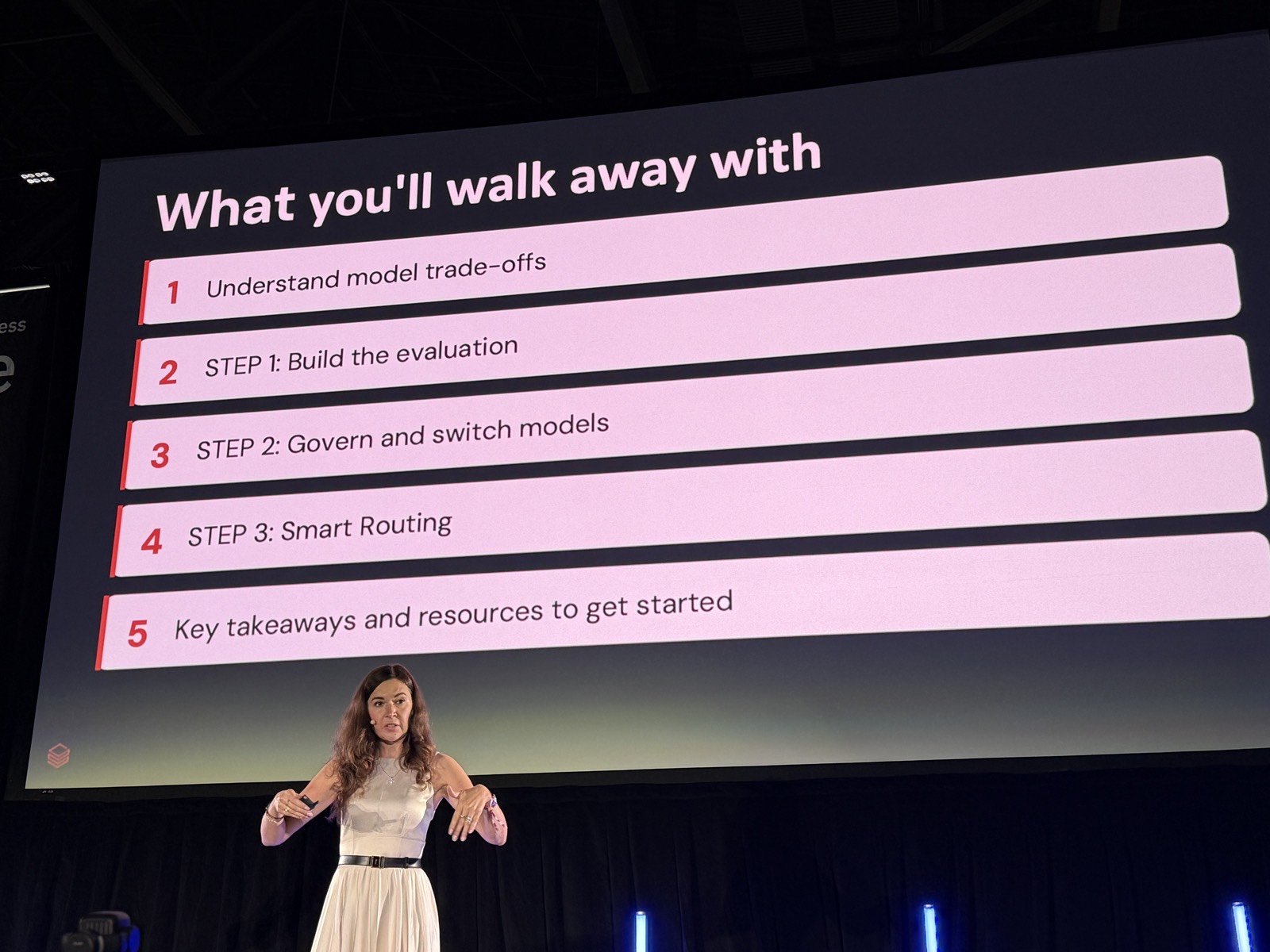 Slide What you'll walk away with gồm năm mục