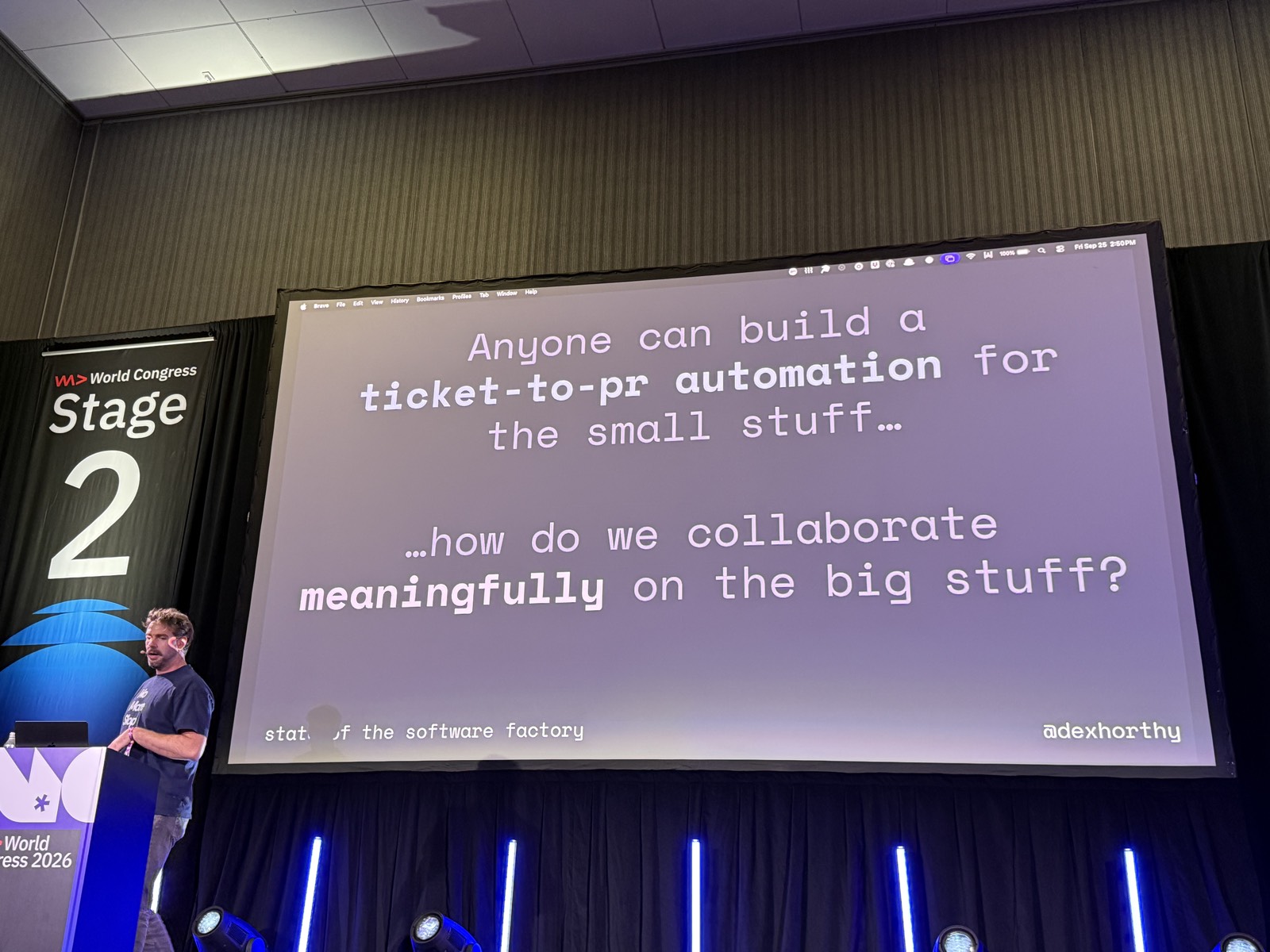 Slide Anyone can build a ticket-to-pr automation for the small stuff, how do we collaborate meaningfully on the big stuff